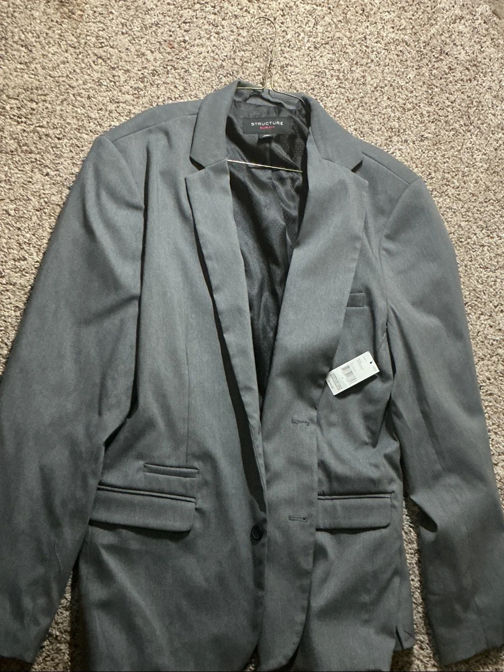 Structure Men's Dark Gray Single-Breasted Blazer
